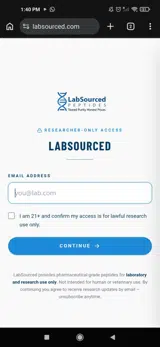 LabSourced Peptides coupon verification screenshot