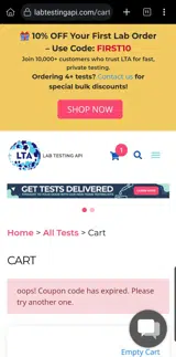 WELLNESS15 coupon verification screenshot