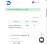 FREEDOM15 coupon verification screenshot