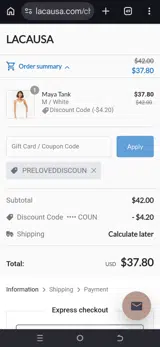 PRELOVEDDISCOUN coupon verification screenshot