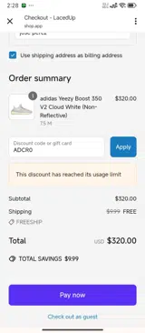 ADCR0 coupon verification screenshot