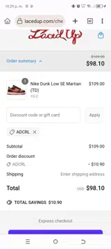 ADCRL coupon verification screenshot