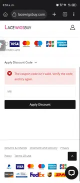 M8 coupon verification screenshot