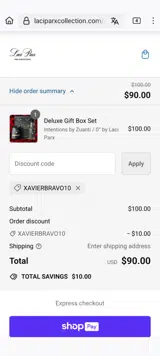 XAVIERBRAVO10 coupon verification screenshot