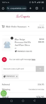 FRIENDS15 coupon verification screenshot