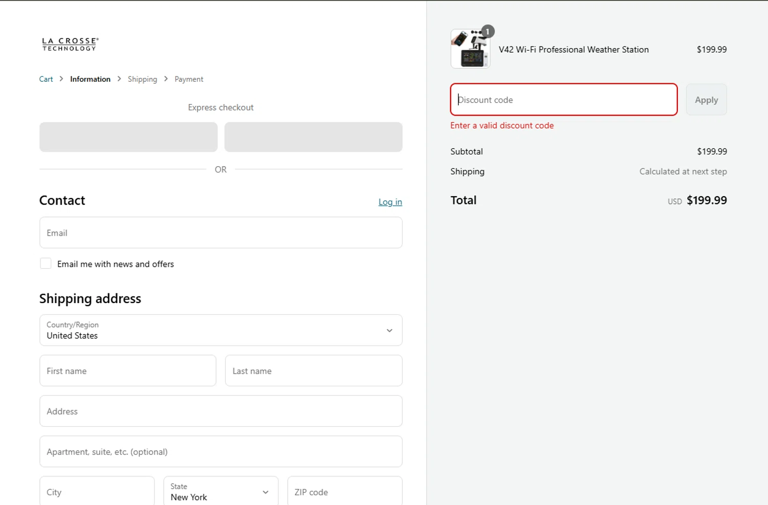 La Crosse Technology coupon code screenshot showing code FTR25 applied at La Crosse Technology checkout page. Uploaded by SimplyCodes community member Dallas on Jun 18, 2025