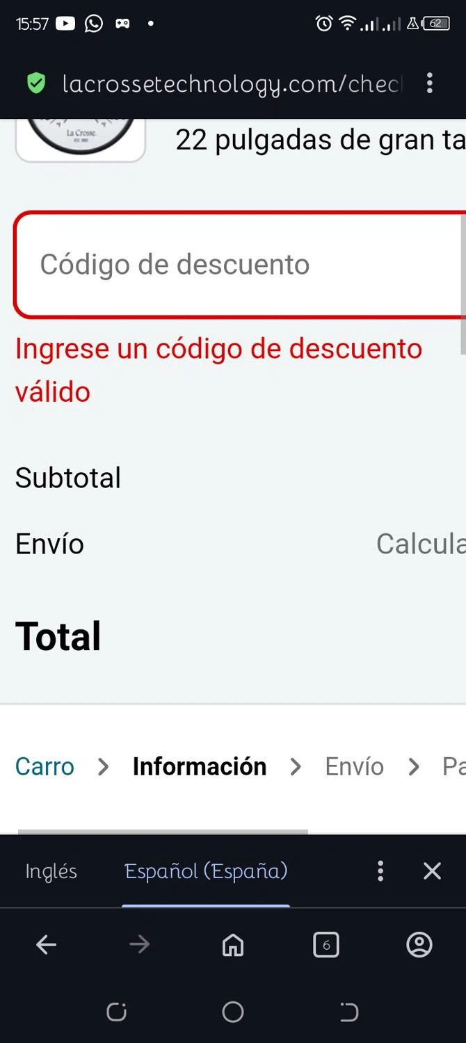 La Crosse Technology coupon code screenshot showing code FTR25 applied at La Crosse Technology checkout page. Uploaded by SimplyCodes community member JhorlieMedina on Jun 18, 2025