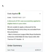 Los Angeles Dodgers coupon verification screenshot