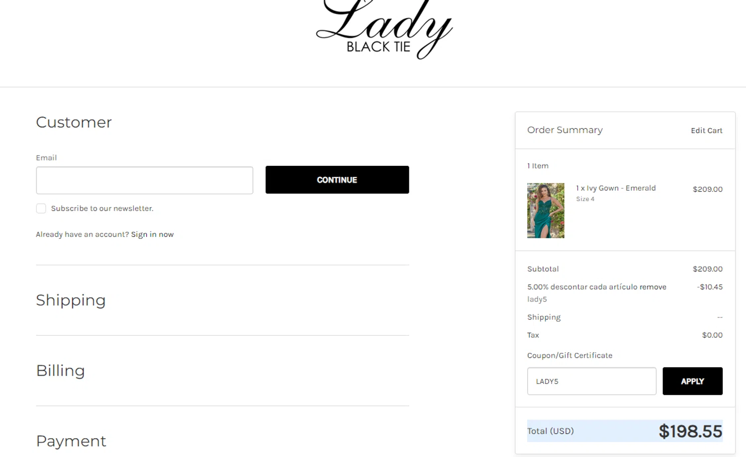 Lady Black Tie Promo Codes 5 Off May 2024