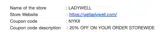 NYKX coupon verification screenshot