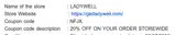 NFJX coupon verification screenshot
