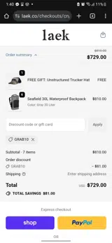 grab10 coupon verification screenshot