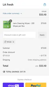 NY24 coupon verification screenshot