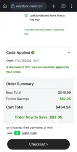 LA Galaxy coupon verification screenshot