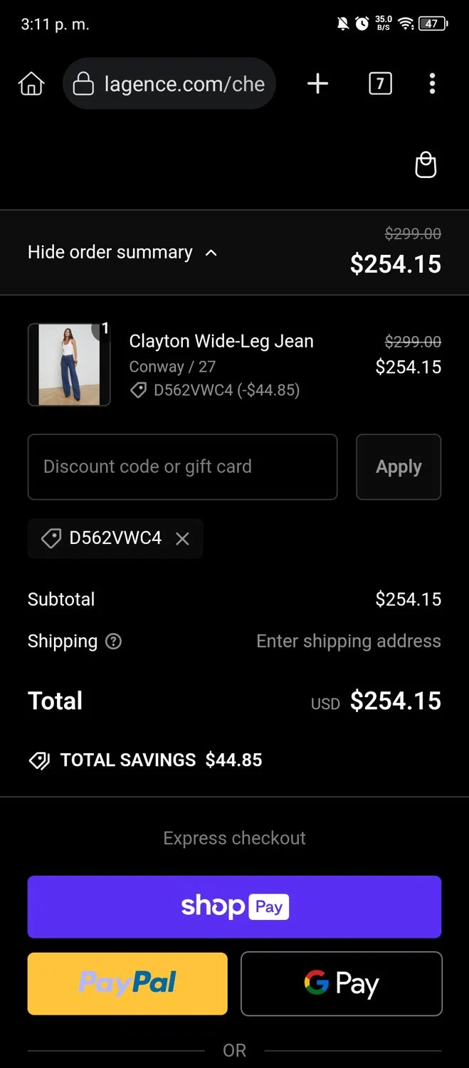 how to use L’AGENCE coupons