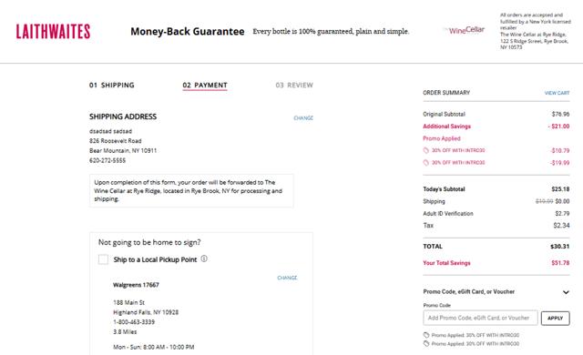 Laithwaites checkout page showing Laithwaites discount code box | Screenshot taken by SimplyCodes community member on Sep 3, 2025
