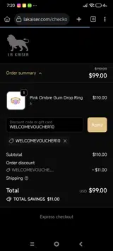 La Kaiser coupon verification screenshot
