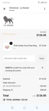 La Kaiser coupon verification screenshot