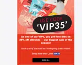 VIP35 coupon verification screenshot
