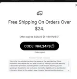 NHL24FS coupon verification screenshot