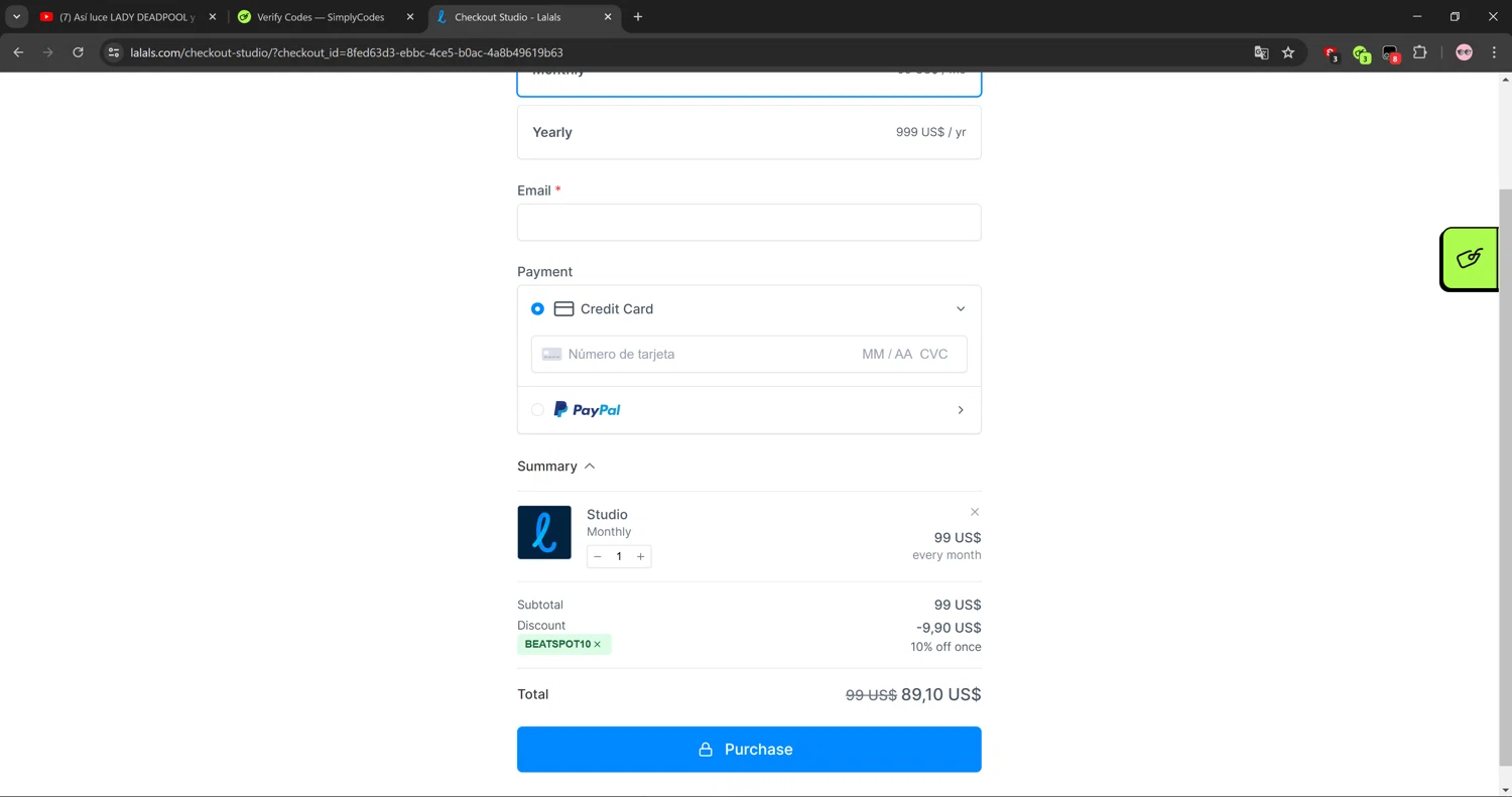 Lalals checkout page showing Lalals promo code box | Screenshot taken by SimplyCodes community member on Jul 20, 2024