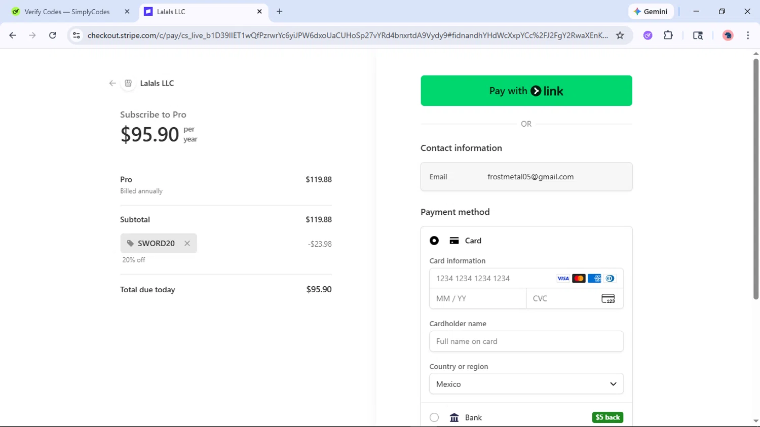 Lalals checkout page showing Lalals promo code box | Screenshot taken by SimplyCodes community member on Feb 14, 2026