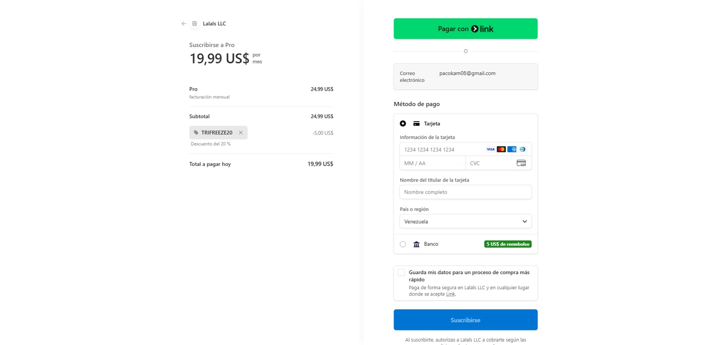 Lalals promo code screenshot showing code TRIFREEZE20 applied at Lalals checkout page. Uploaded by SimplyCodes community member ivantorres on Nov 19, 2025