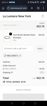 La Lumiere NY coupon verification screenshot