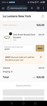 La Lumiere NY coupon verification screenshot