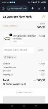 La Lumiere NY coupon verification screenshot