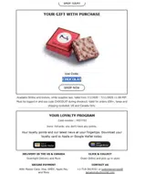 CHOCOLAT coupon verification screenshot
