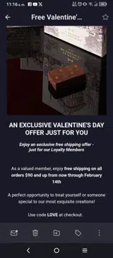 LOVE coupon verification screenshot