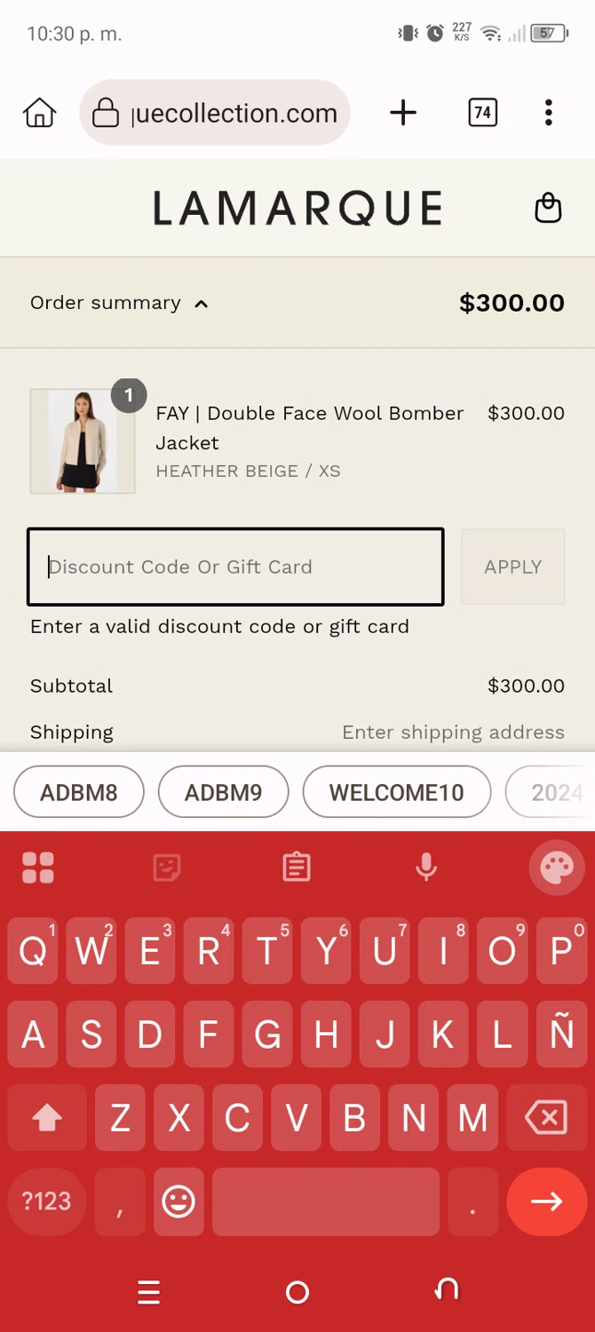 Lamarque promo code screenshot showing code EXTRA15 applied at Lamarque checkout page. Uploaded by SimplyCodes community member BonusChaser4306 on Jun 21, 2025