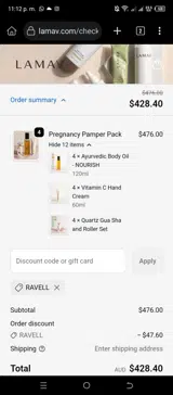 RAVELL coupon verification screenshot