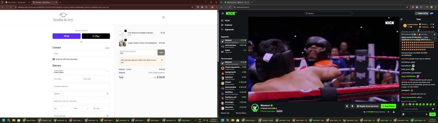 Lambs & Ivy discount code screenshot showing code Dad applied at Lambs & Ivy checkout page. Uploaded by SimplyCodes community member TreasureWarden457 on Oct 19, 2025