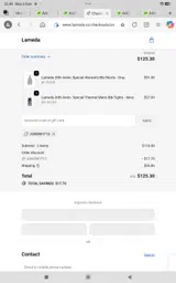 LAMEDA coupon verification screenshot