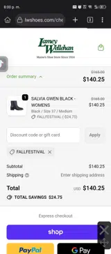 FALLFESTIVAL coupon verification screenshot