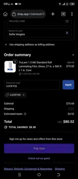 LUCKY26 coupon verification screenshot