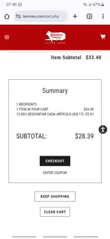 Lammes Candies coupon verification screenshot