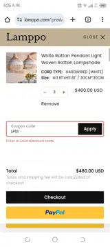 LP18 coupon verification screenshot