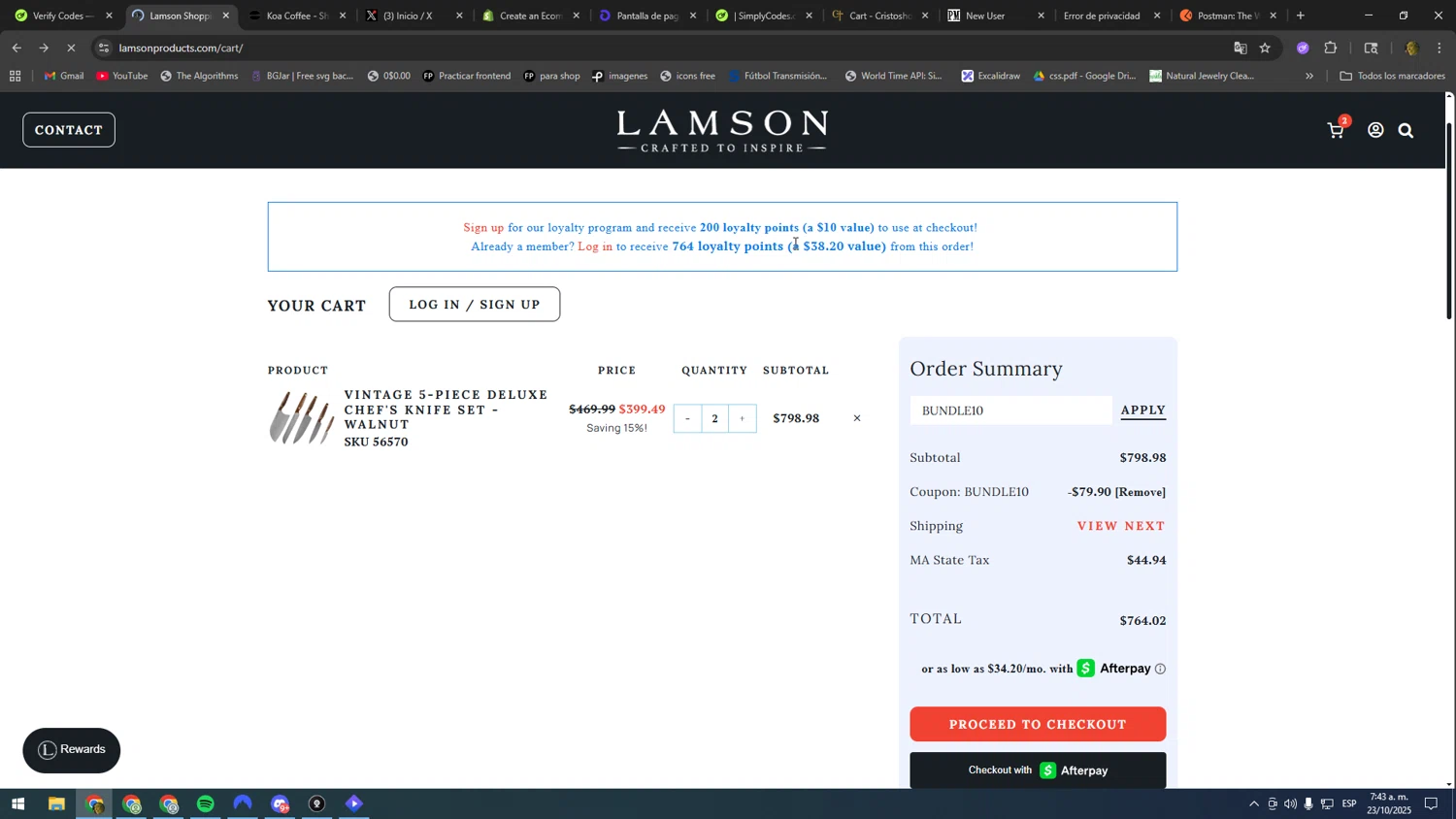 Lamson Products coupon code screenshot showing code BUNDLE10 applied at Lamson Products checkout page. Uploaded by SimplyCodes community member SOOOOOOOOOOOOOOOOOOOOOOO on Oct 23, 2025