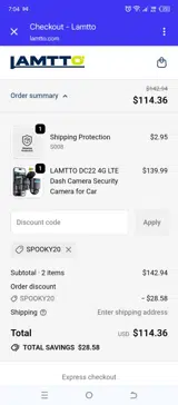 SPOOKY20 coupon verification screenshot