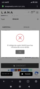 SALE15 coupon verification screenshot