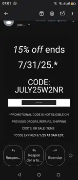 JULY25W2NR coupon verification screenshot