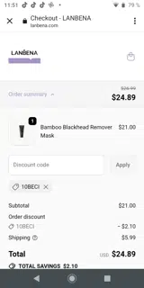 10BECI coupon verification screenshot