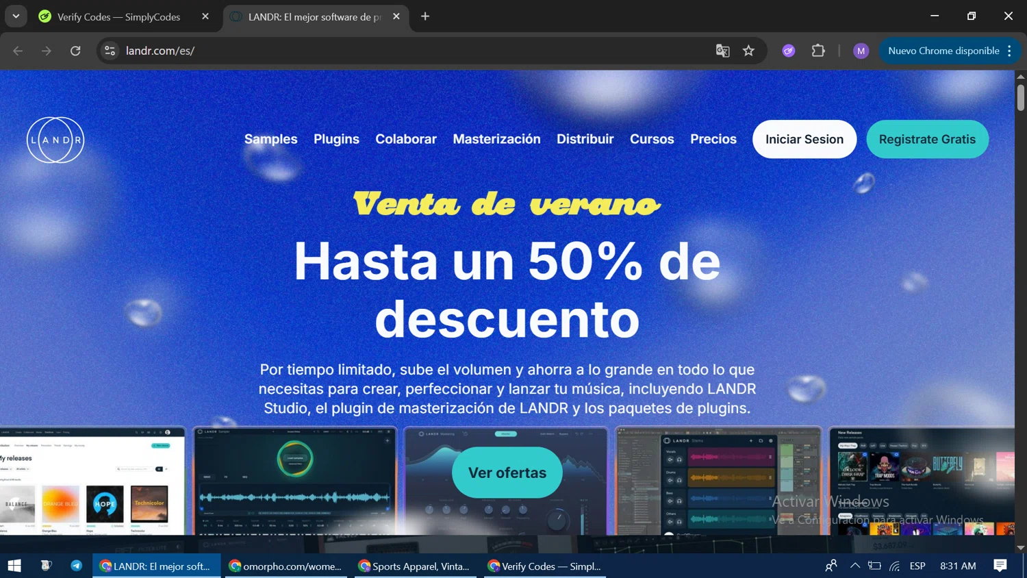 LANDR promo code screenshot showing code 30DAYGIVEAWAY applied at LANDR checkout page. Uploaded by SimplyCodes community member CodeLegend9632 on Jun 29, 2025