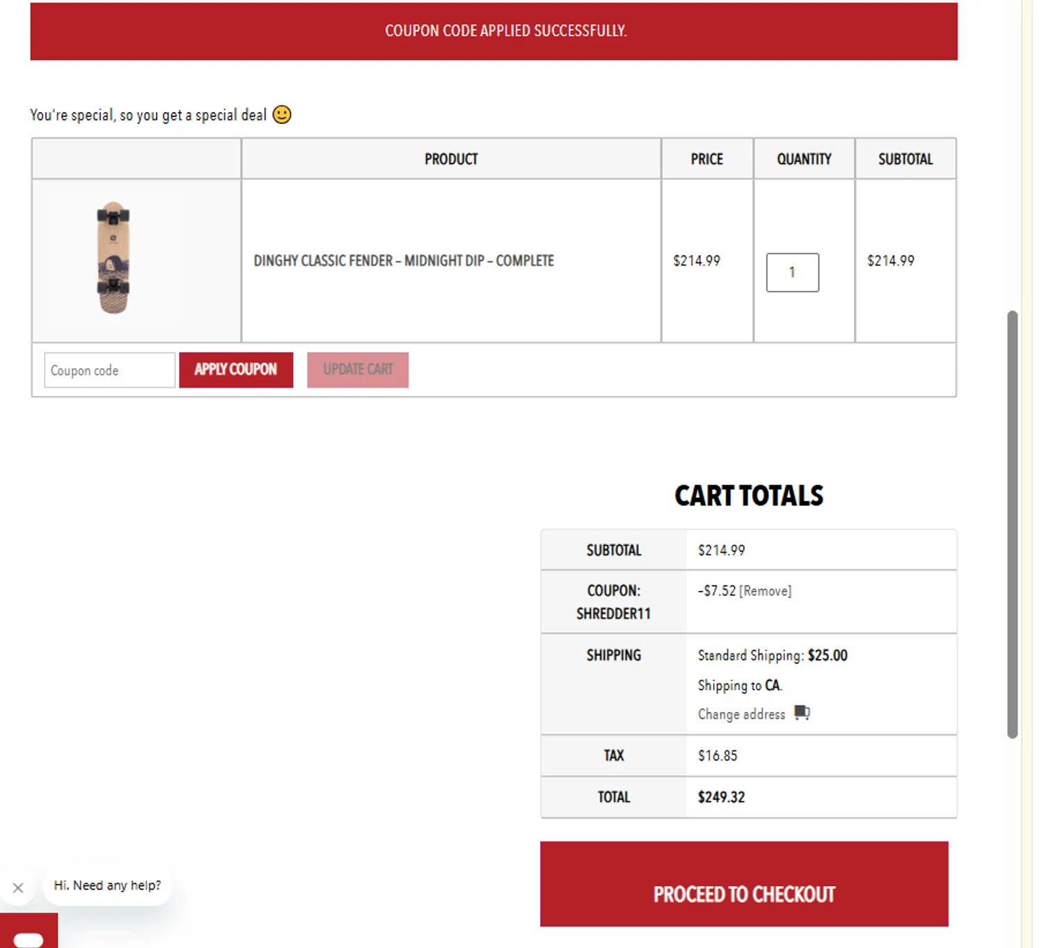 Landyachtz discount code screenshot showing code SHREDDER11 applied at Landyachtz checkout page. Uploaded by SimplyCodes community member Josemedina on Jun 21, 2025
