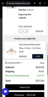 leadingsnap coupon verification screenshot