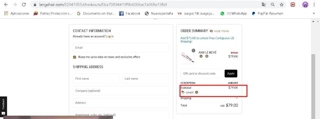 Lange checkout page showing Lange coupon code box | Screenshot taken by SimplyCodes community member on Jul 29, 2020