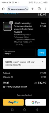 WEQI10 coupon verification screenshot
